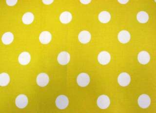 YELLOW + WHITE 1 POLKA DOTS POLY COTTON BLEND SEWING 60 FABRIC 