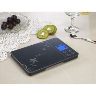 Electronic Digital Glass Kitchen Scale Blue LCD touch button 5kg/11lb 