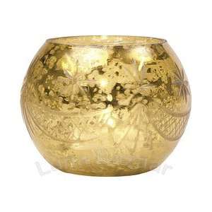   Gold Mercury Glass Votive Candle Holder (globe design)