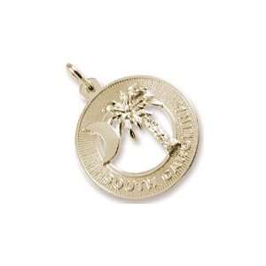  Palmetto Crescent Moon Charm in Yellow Gold Jewelry