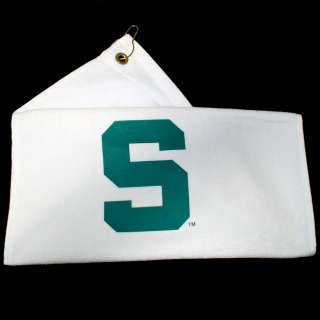   State University MSU Spartans White Golf Towel 16x24   