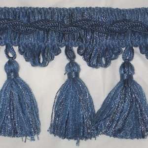  Conso 3.5 inch Tassel Fringe, Denim Blue  by the yard 