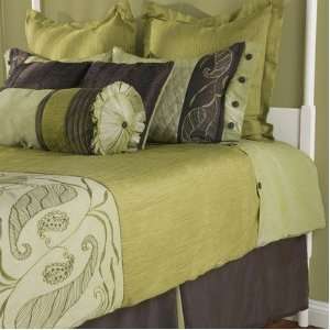  9pc  Queen Size Bedding Duvet Set in Olive Green and 