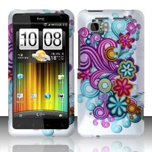 AT&T HTC Vivid Design Hard Case Cover   Purple & Blue Abstract Groovy 