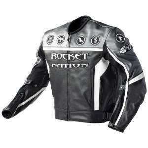  Mens Rocket Nation Gunmetal Leather Jacket   Size  44 