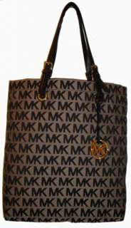  Womens Michael Kors Purse Handbag Tote Beige/Black/Black 