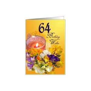  64th Happy Birthday Wishes   Freesias Card Toys & Games