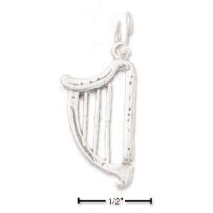  Sterling Silver Harp Charm   JewelryWeb Jewelry