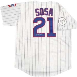 Chicago Cubs Autographed Majestic Pinstripe Replica Jersey with Harry 