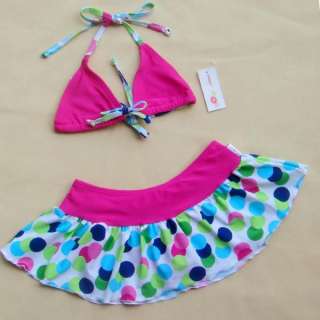 Girl Polka Dot Swimsuit Tankini Bikini Bathers SZ 2 10Y  