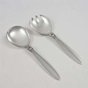  Cactus by Georg Jensen, Sterling Salad Serving Spoon 