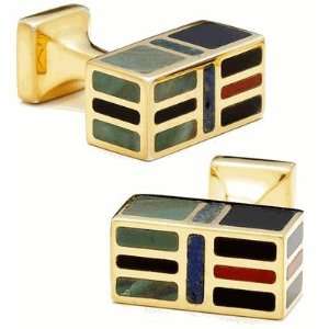  Vermeil Multi Stone Cufflinks 