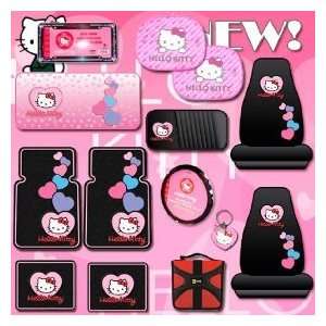Hello Kitty Sanrio Hearts Design 14 Pieces Combo Set Front and Rear 