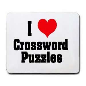  I Love/Heart Crossword Puzzles Mousepad