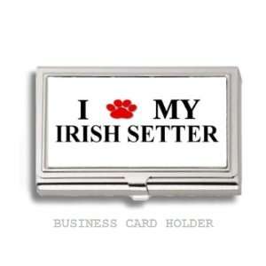 Irish Setter Love My Dog Paw Business Card Holder Case