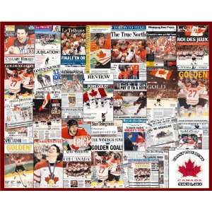  CANADA OLYMPIC HOCKEY GOLD MEDAL NEWSPAPER COLLAGE POSTER 