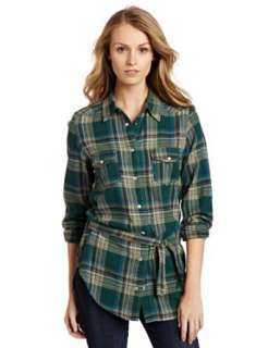  KAVU Womens Lucil Plaid Long Sleeve Button Down Shirt 