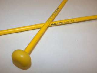 Mike Balter BB7 Yellow Rubber Hard Mallets, Pair, NEW  