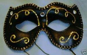 Black Gold Jewel Masquerade Costume Party Mask Classic  