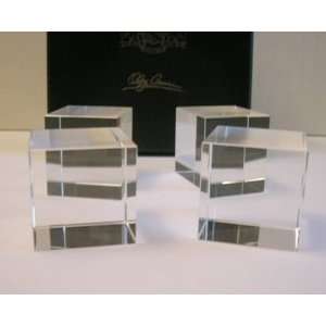  Oleg Cassini Four Cubes Crystal Paperweights Office 
