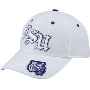   World LSU Tigers White Old English Remix 1 Fit Hat