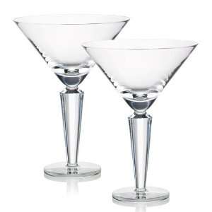 Rogaska Crystal Romeo Martini Glass, Pair   6.75 x 5, 5 