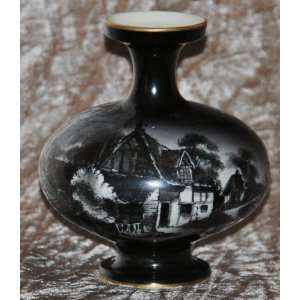 Royal Worcester Vase   Cottage Scene by Lucien Bollimier