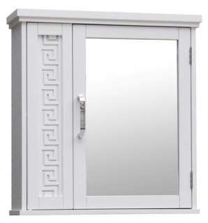 New Greek Key Medicine Cabinet With Mirror   White  