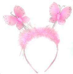 butterfly antenna headband with marabou.