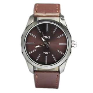   Big Dial Fashion Quartz Wrist Watch Leatheroid Style Watches Men
