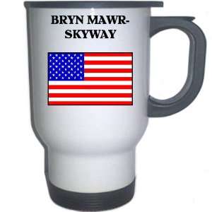 US Flag   Bryn Mawr Skyway, Washington (WA) White Stainless Steel Mug