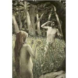  Adam Tempted by Eve by James Tissot. Size 6.88 X 10.00 Art 