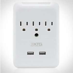  Slim Wall Plate and Surge Protector   3 AC + 2 USB   Add 