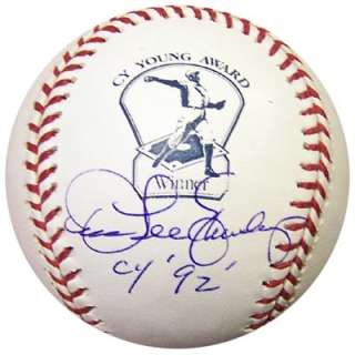 DENNIS ECKERSLEY AUTOGRAPHED SIGNED CY YOUNG BASEBALL PSA/DNA  