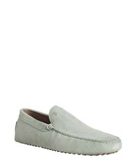 Tods aqua suede New Gommini loafers