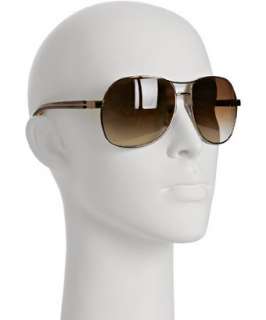 Prada brown metal aviator sunglasses   