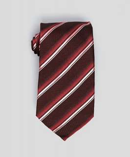 Prada bordeaux bar striped silk tie