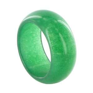  10mm wide Band Green Jade Gemstone Ring Size 10 Jewelry