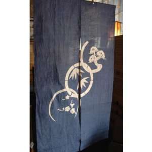  Japanese Noren, linen door way curtain, sho chiku bai 