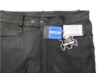Mens Leather Kevlar CE Armour Motorcycle Pants Jeans  