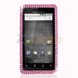 Pink Bling Rhinestone Case Cover for Motorola Droid A855 Phone  