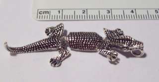 Sterling Silver XLg Movable 3D Alligator Gator Charm  