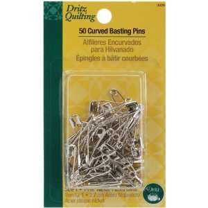    Dritz Quilting Steel Curved Basting Pins Size 1 50
