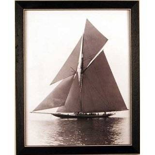 Sailboat Sea Nautical Sepia Framed Print Picture
