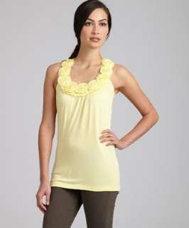 Design History buttercup jersey rosette racerback top   up to 