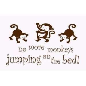  No More Monkeys Jumping on the Bed Nursery Kids Room Vinyl 