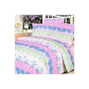 Blancho Bedding   [Pink Kaleidoscope] 100% Cotton 5PC Comforter Set 