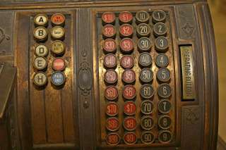   NATIONAL CASH REGISTER 1911 MODEL 1064 G BRASS OAK & MARBLE REGISTER