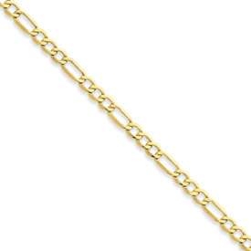   Gold Semi Solid Figaro Chain Necklace 16 Inch w/ Lobster Clasp  