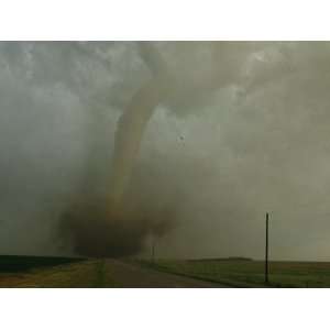 An F4 Category Tornado Barrels Down a Rural South Dakota Road 